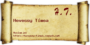 Hevessy Tímea névjegykártya